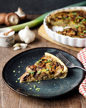 Vegane Champignon-Lauch Quiche