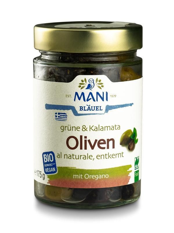 Produktfoto zu Grüne & Kalamata Oliven al Naturale, entkernt