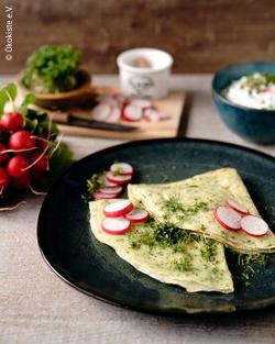 Produktfoto zu Kresse-Pfannkuchen mit Dip